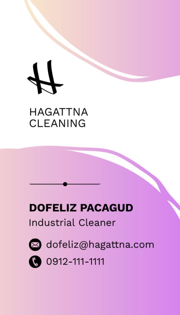 Cleaning Services Offer on Gradient Business Card US Verticalデザインテンプレート
