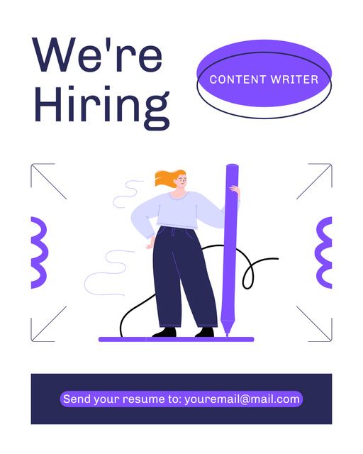 Template di design Content Writer Wanted Instagram Post Vertical