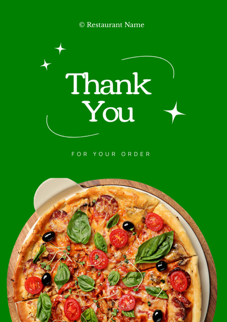 Delicious Italian Pizza Discount Offer Postcard A5 Vertical Design Template