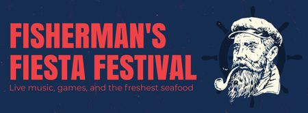 Template di design Annuncio dell'evento del Festival del Pescatore Facebook cover