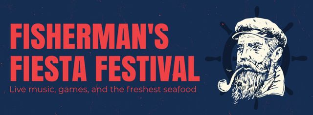 Fisherman's Festival Event Announcement Facebook cover Modelo de Design