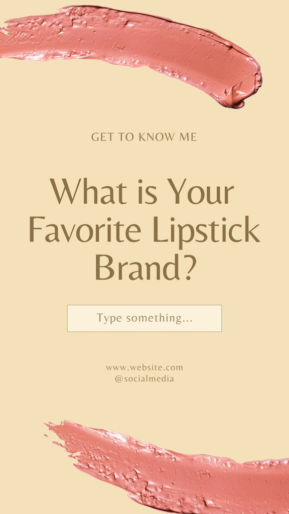 Question about Favorite Lipstick Brand Instagram Story Πρότυπο σχεδίασης