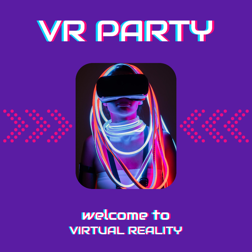 Designvorlage Welcome To Virtual Reality für Instagram