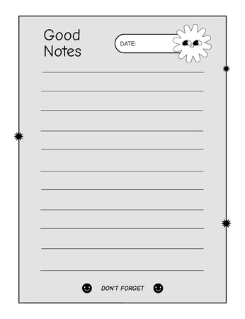 Daily Planner in Grey with Sun Notepad 107x139mm Design Template