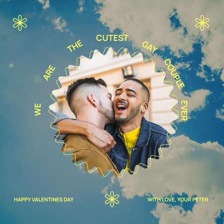 Valentine's Day Holiday with Cute Lovers Instagram Design Template