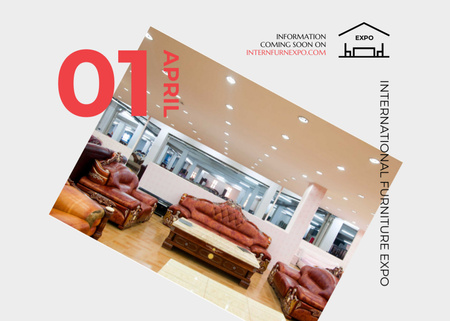 Furniture Expo invitation with modern Interior Postcard 5x7in Design Template