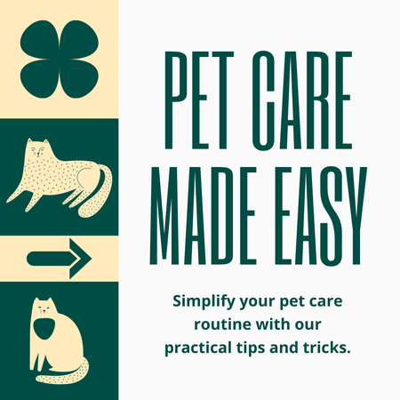 Practical Tips on Pet Care Instagram AD Design Template