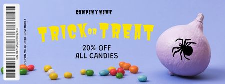 Delicious Candies on Halloween At Discounted Rates Offer Coupon Design Template