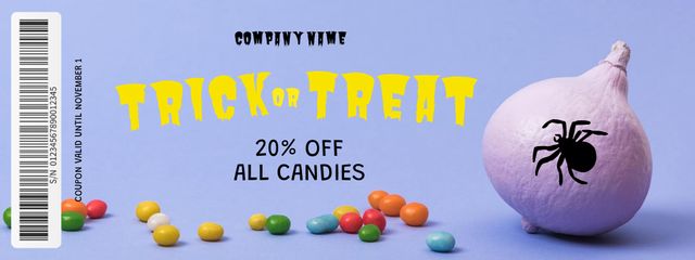 Delicious Candies on Halloween At Discounted Rates Offer Coupon Modelo de Design