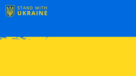 Ukrainan lippu taustana Zoom Background Design Template