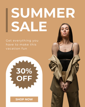 Ontwerpsjabloon van Instagram Post Vertical van Summer Fashion Clothing Sale