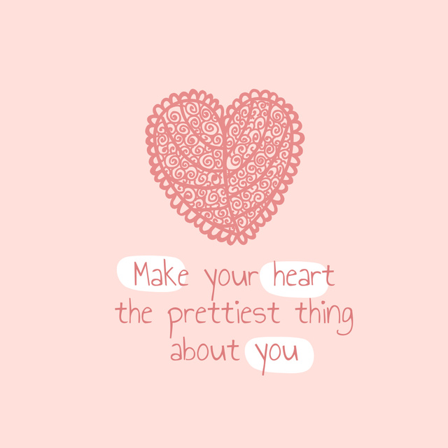 Cute Phrase with Heart Shaped Leaf Instagram Tasarım Şablonu