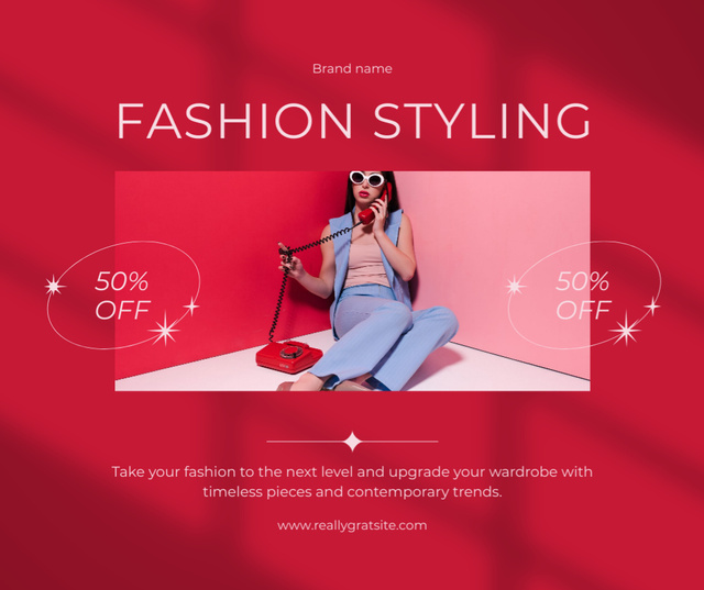 Discount on Fashion Styling Services Facebook Šablona návrhu