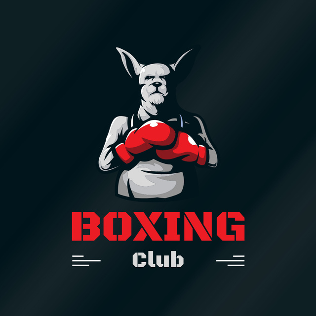 Excellent Boxing Club Promotion With Emblem Animated Logoデザインテンプレート