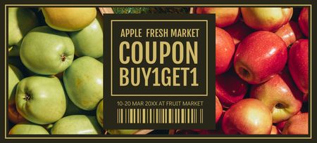 Discount on Fresh Fruits Coupon 3.75x8.25in Design Template