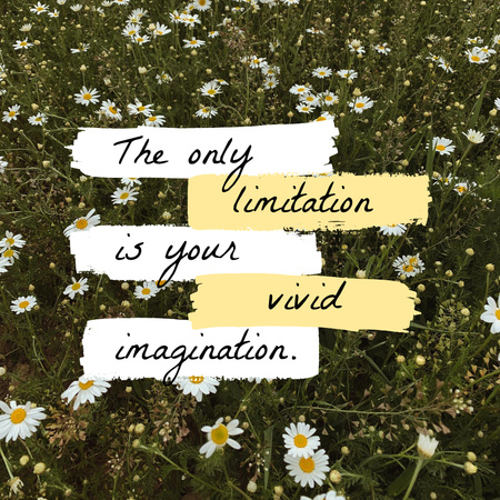 Designvorlage Imagination Quote on blooming Meadow für Instagram