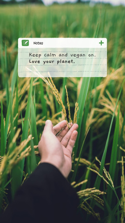 Vegan Lifestyle Concept with Green Summer Field Instagram Story Modelo de Design