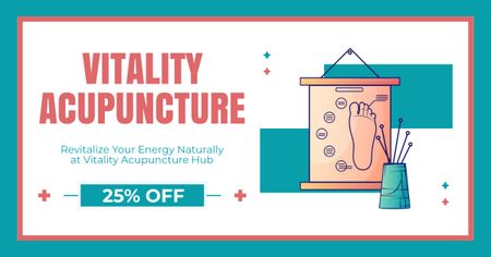 Vitality Acupuncture Hub oferece desconto na sessão Facebook AD Modelo de Design