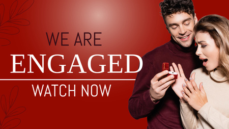 We Are Engaged Youtube Thumbnail Design Template