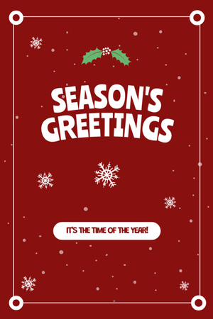 Christmas and Happy New Year Cheers with Minimalistic Decoration Postcard 4x6in Vertical Design Template