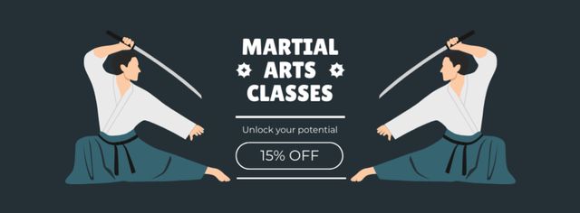 Template di design Martial arts Facebook cover