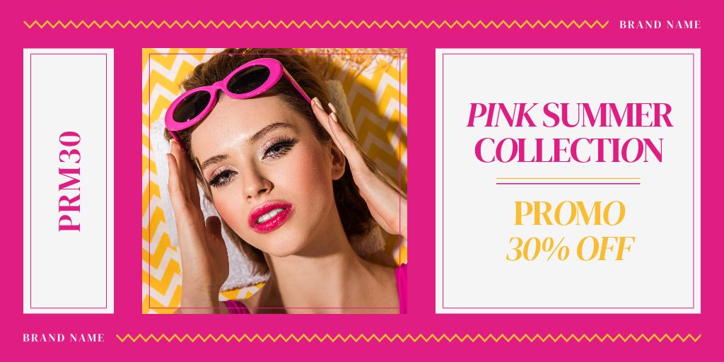 Summer Pink Collection of Accessories Twitter Šablona návrhu