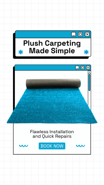 Flawless Carpeting Service With Booking Instagram Video Story Πρότυπο σχεδίασης