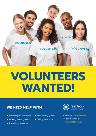 Ontwerpsjabloon van Poster van Smiling Team of Volunteers