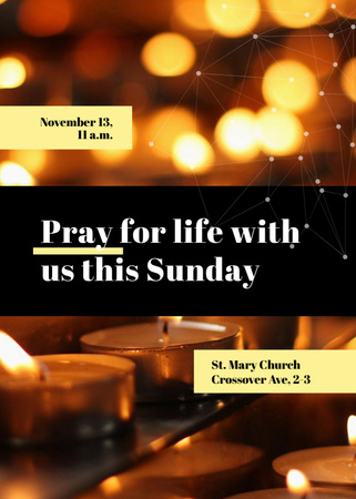 Ontwerpsjabloon van Postcard 5x7in Vertical van Gebed en dienst in de St. Mary Church