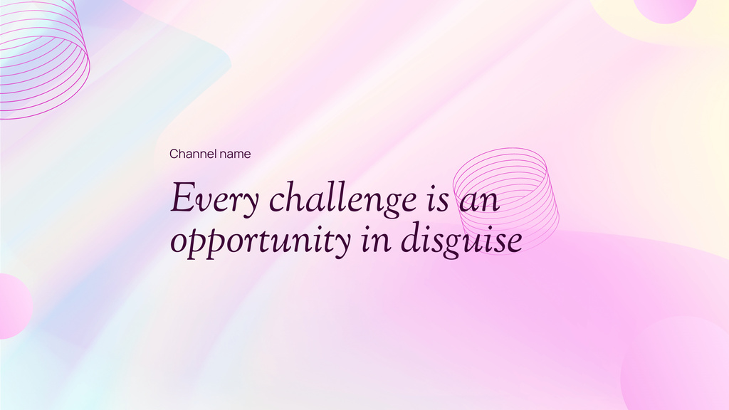 Designvorlage Philosophical Quote About Challenges für Youtube