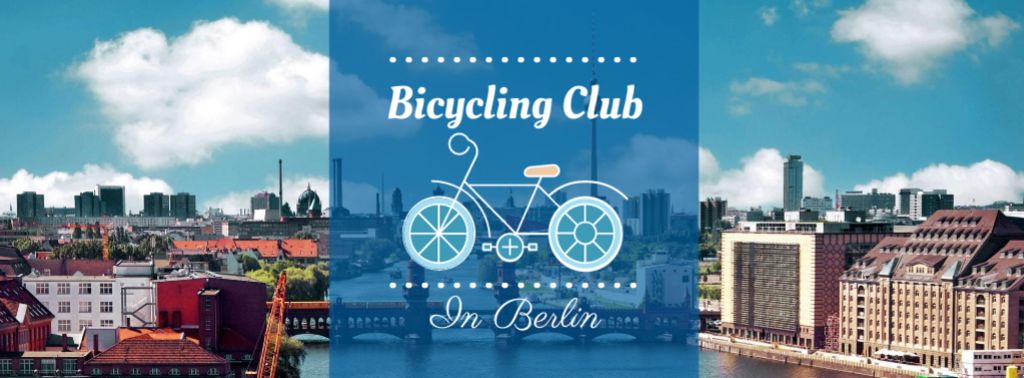 Cycling routes in Berlin city Facebook cover – шаблон для дизайна