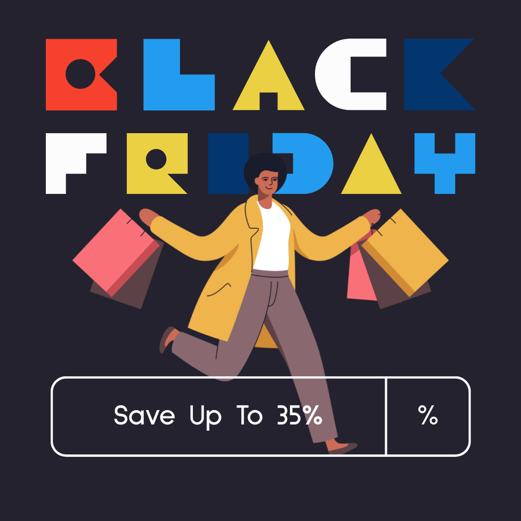 Black Friday Price Drops and Bargain Hunts Instagram ADデザインテンプレート