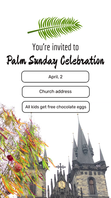 Announcement Of Easter Celebration With Church Worship Instagram Video Story Design Template