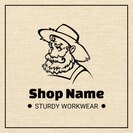 Sturdy Workwear Shop Promotion For Farmers Animated Logo Design Template