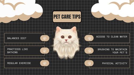 Designvorlage Programm mit Tipps zur Tierpflege auf Brown für Mind Map