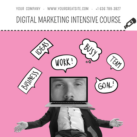 Ontwerpsjabloon van Instagram van ad van de digitale marketingcursus