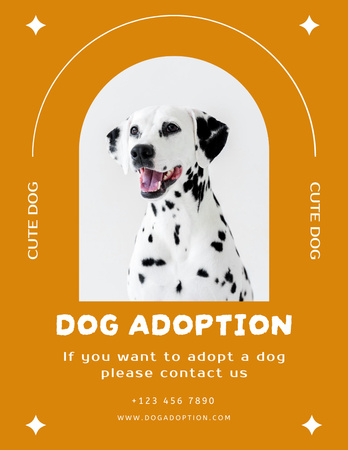 Offer of Cute Dog Adoption Poster 8.5x11in – шаблон для дизайна