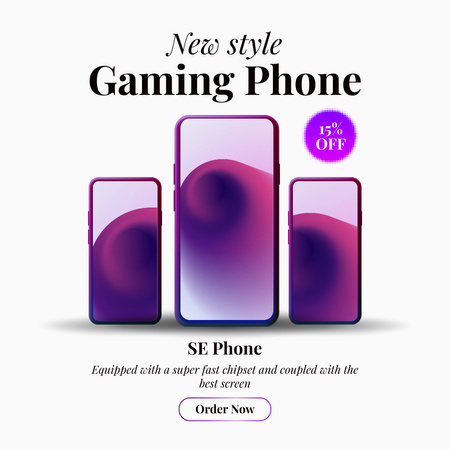 Offers New Style Gaming Smartphones Instagram Design Template