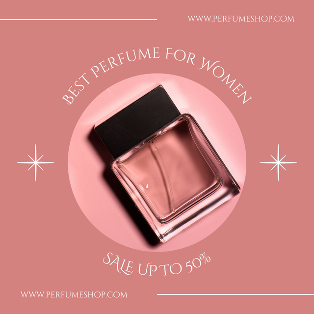 Female Fragrance Ad on Pink Instagram Design Template