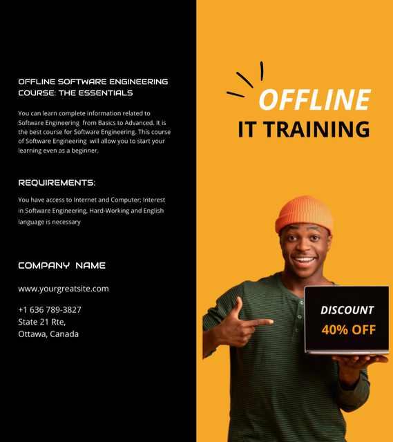 Offline Flexible Programming Training With Discounts Brochure 9x8in Bi-fold tervezősablon