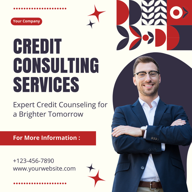 Offer of Credit Consulting Services LinkedIn post Πρότυπο σχεδίασης