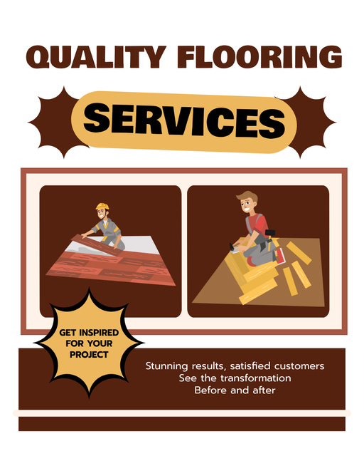 Premium Flooring Service Offer With Slogan Instagram Post Vertical Šablona návrhu