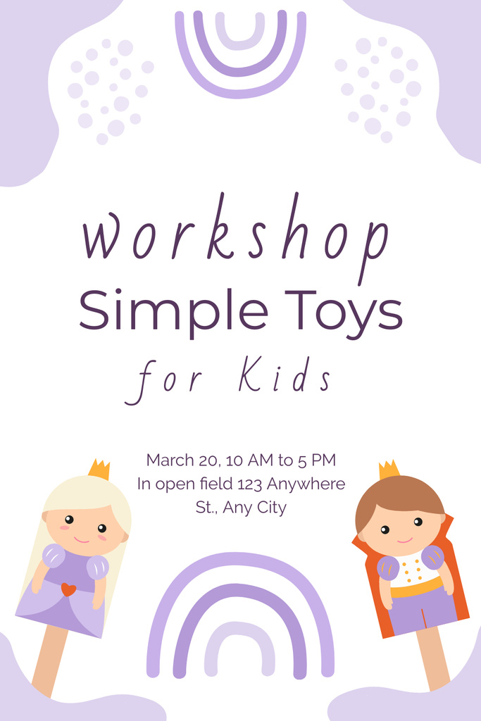 Ontwerpsjabloon van Pinterest van Workshop for Kids on Making Simple Toys