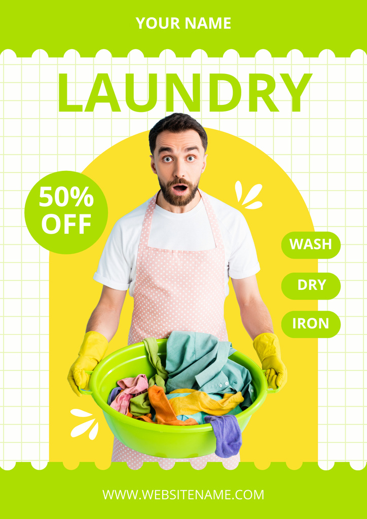 Offer Discounts on Laundry Service Poster – шаблон для дизайна