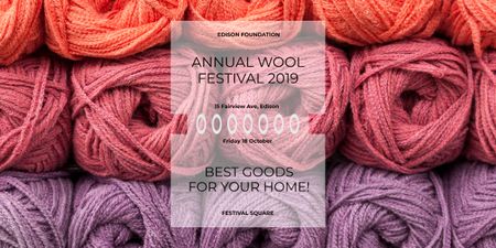 Knitting Festival Wool Yarn Skeins Image Design Template