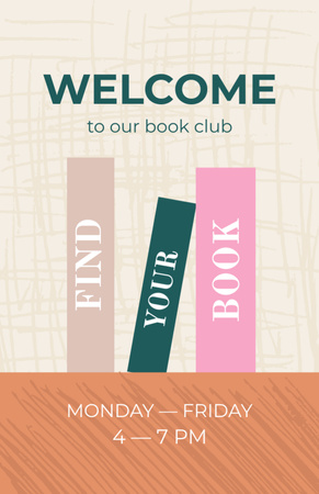 Welcome to book club Invitation 5.5x8.5in Design Template
