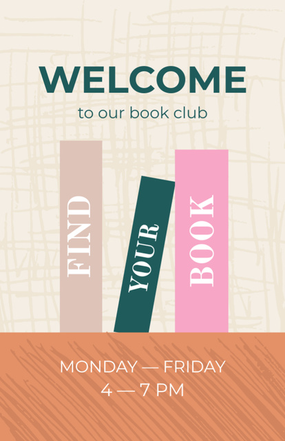 Plantilla de diseño de Book Club Membership Offer on Pastel Invitation 5.5x8.5in 