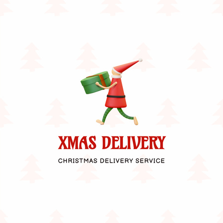 Christmas Holiday Greeting with Santa Logo 1080x1080px Design Template