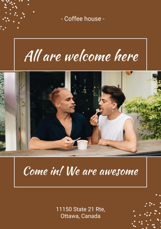 Platilla de diseño LGBT Friendly Cafe Ad Poster