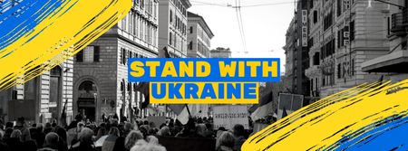 Stand With Ukraine People Facebook cover Modelo de Design